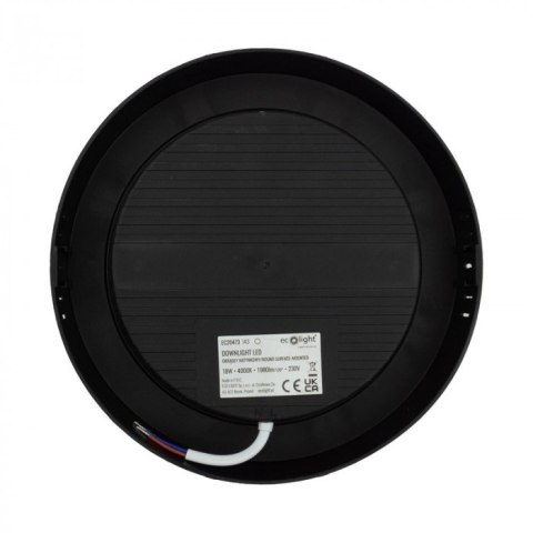 Panel LED 18W Natynkowy CZARNY Okrągły Neutralny 1980lm 4000K PLASTIKOWY