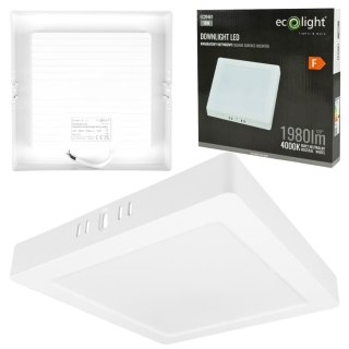 Panel LED 18W Natynkowy Kwadratowy Neutralny 1980lm 4000K PLASTIKOWY BIAŁY