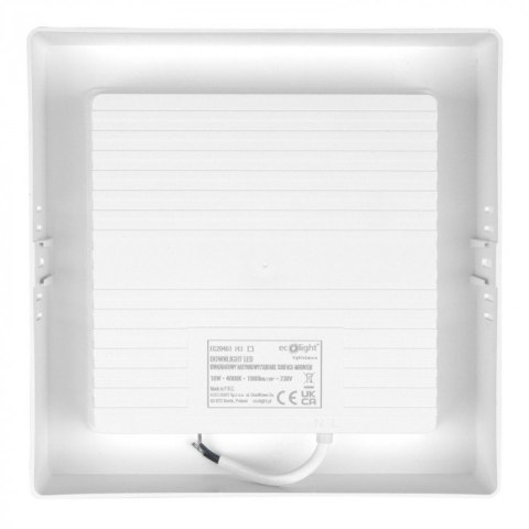 Panel LED 18W Natynkowy Kwadratowy Neutralny 1980lm 4000K PLASTIKOWY BIAŁY