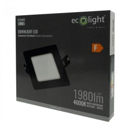 Panel LED 18W podtynkowy CZARNY Kwadratowy Neutralny 1980lm 4000K PLASTIKOWY