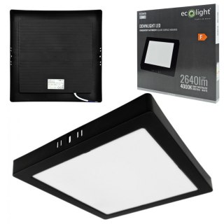 Panel LED 24W Natynkowy CZARNY Kwadratowy Neutralny 2640lm 4000K PLASTIKOWY