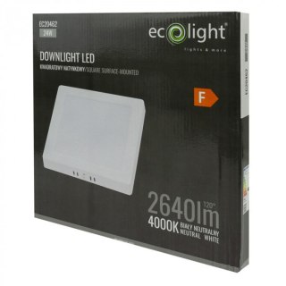 Panel LED 24W Natynkowy Kwadratowy Neutralny 2640lm 4000K PLASTIKOWY BIAŁY