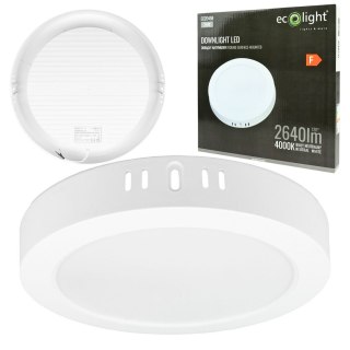 Panel LED 24W natynkowy Okrągły Neutralny 2640lm 4000K PLASTIKOWY