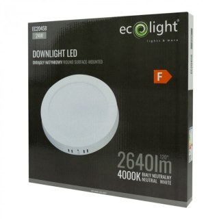 Panel LED 24W natynkowy Okrągły Neutralny 2640lm 4000K PLASTIKOWY