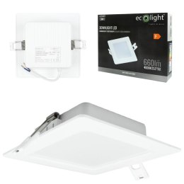 Panel LED 6W podtynkowy Kwadratowy Neutralny 660lm 4000K PLASTIKOWY IP20