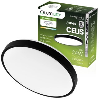 Plafon LED Lampa Sufitowa 24W 4000K 2500lm Okrągły IP44 Czarny Ring