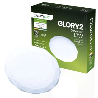 Plafon LED Lampa Sufitowa Natynkowa 12W IP44 Okrągły GLORY DIAMENT 26cm