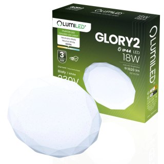 Plafon LED Lampa Sufitowa Natynkowa 18W IP44 Okrągły GLORY Diament 33cm