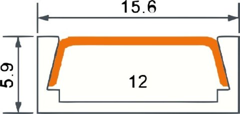 Profil do Taśmy LED Aluminiowy 1m Klosz mleczny + Zaślepki Anodowany Natynk
