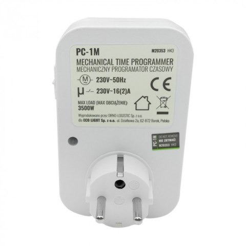 Programator Czasowy do gniazdka mechaniczny dobowy 24h