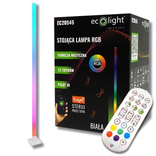 Stojąca Lampa podłogowa RGB muzyczna TUYA BIAŁA Pilot