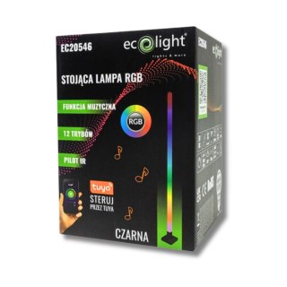 Stojąca Lampa podłogowa RGB muzyczna TUYA Czarna Pilot