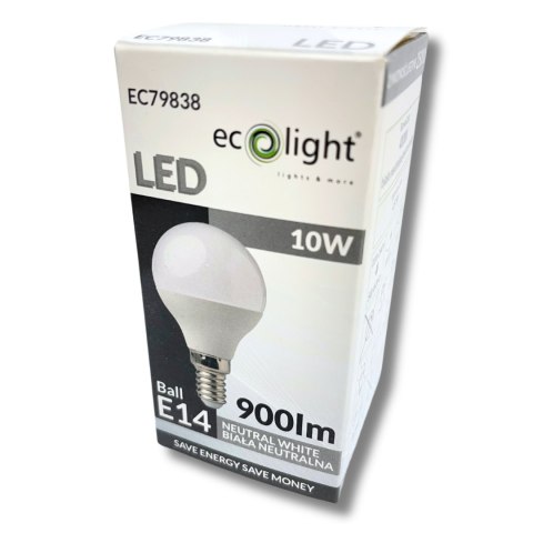 ŻARÓWKA LED KULKA E14 10W 4000K NEUTRALNA 900lm Kulka