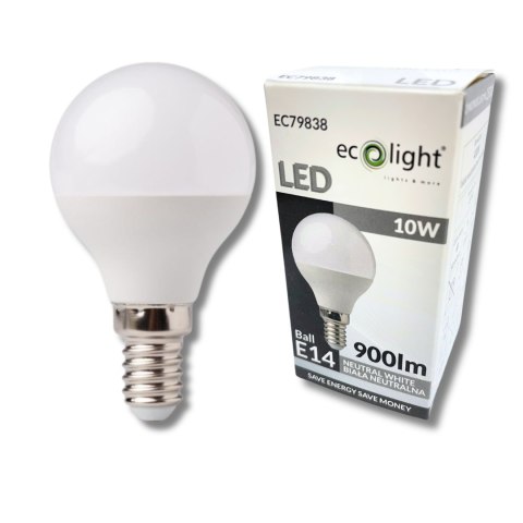ŻARÓWKA LED KULKA E14 10W 4000K NEUTRALNA 900lm Kulka