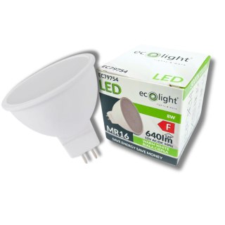 ŻARÓWKA LED MR16 8W 12V AC/DC 3000K 640lm 120° CIEPŁA