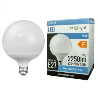 Żarówka E27 25W 6500K 2250lm ZIMNA Duża KULA