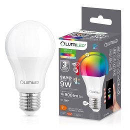 Żarówka LED E27 A60 9W 900lm RGB CCT Ściemnialna TUYA WiFi SMART LUMILED