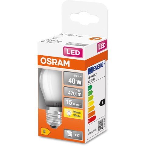 Żarówka LED E27 MAŁA KULKA 4W = 40W 470lm 2700K Ciepła 300° Filament OSRAM STAR