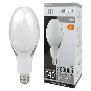 Żarówka LED Parkowa E40 + E27 80W 8000lm 4000K Magazyn Lampa Uliczna