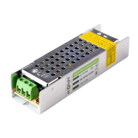 Zasilacz LED 12V 80W DC 6,6A Do Taśmy Montażowy Modułowy Przemysłowy IP20