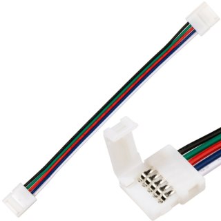 Złączka do TAŚMY LED RGB+W 12mm ZATRZASKI DWUSTRONNA z przewodem 5PIN