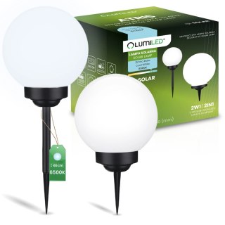 Kula Lampa Solarna Ogrodowa LED Wbijana Biała IP44 6500 30cm