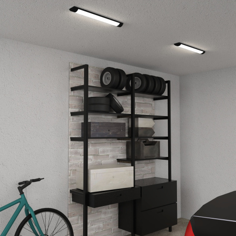 Batten LED 60cm 18W czarna – nowoczesna listwa Milagro do biura i garażu