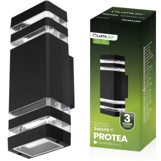 Lampa Ogrodowa Kinkiet Elewacyjny góra dół GU10 Czarny PROTEA