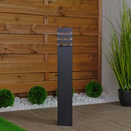 Lampa Ogrodowa Słupek Zewnętrzny Stojący E27 LED Czarny Kwadratowy 50cm