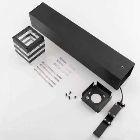 Lampa Ogrodowa Słupek Zewnętrzny Stojący E27 LED Czarny Kwadratowy 50cm