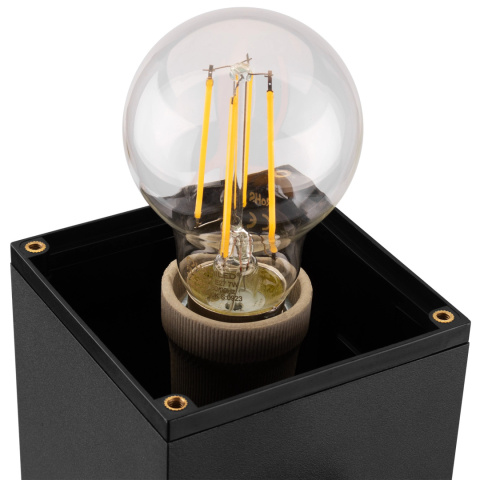 Lampa Ogrodowa Słupek Zewnętrzny Stojący E27 LED Czarny Kwadratowy 50cm