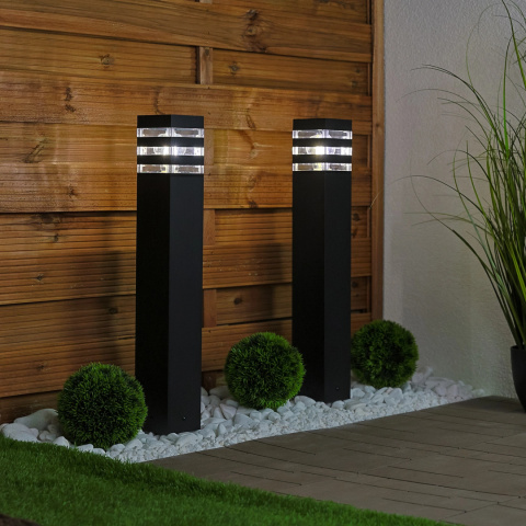 Lampa Ogrodowa Słupek Zewnętrzny Stojący E27 LED Czarny Kwadratowy 50cm