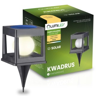 Lampa Solarna Ogrodowa KWADRUS 3000K LED Wbijana IP44 Dekoracyjna