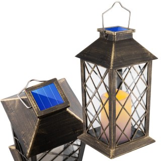 Lampa Solarna Ogrodowa LED Stojąca IP44 Wisząca LIRIO Latarenka Patyna