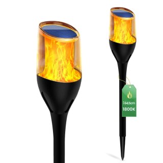 Lampa Solarna Ogrodowa LED Wbijana Zewnętrzna Efekt Płomienia IGNIS