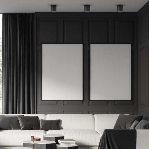 OPRAWA SUFITOWA NATYNKOWA HALOGENOWA TUBA LAMPA LED 1XE27 SPOT CZARNA