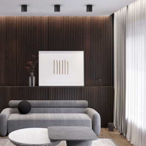 OPRAWA SUFITOWA NATYNKOWA HALOGENOWA TUBA LAMPA LED 1XE27 SPOT CZARNA