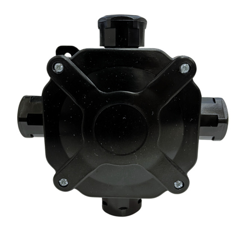 Puszka natynkowa HERMETYCZNA IP67 z Dławikami CZARNA Z Wkładem 75x75x33mm