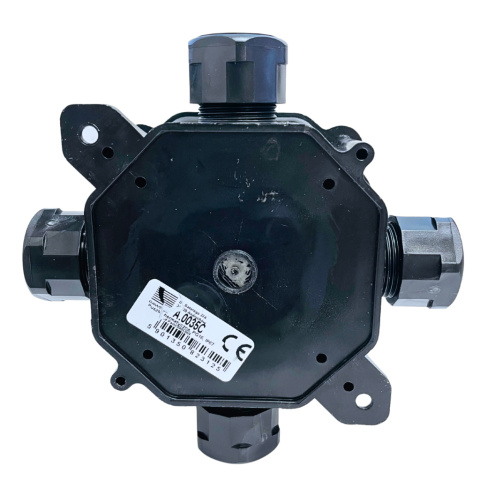 Puszka natynkowa HERMETYCZNA IP67 z Dławikami CZARNA Z Wkładem 75x75x33mm