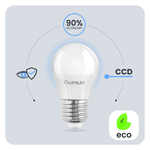 Żarówka LED E27 Kulka P45 5W = 40W 470lm 4000K Neutralna 180°