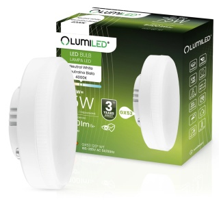 Żarówka LED GX53 12W = 75W 1100lm 4000K Neutralna 120°