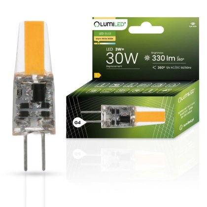 Żarówka LED G4 3W 12V 3000K 330lm LUMILED LEDZARMI091