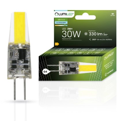 Żarówka LED G4 3W 12V 6500K 330lm LUMILED LEDZARMI092