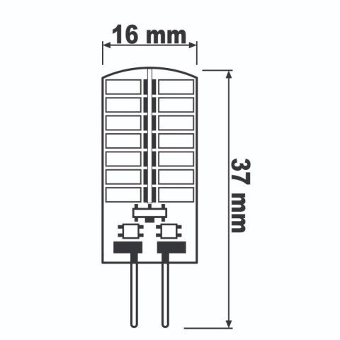 Żarówka LED G4 Kapsułka 4W = 30W 380lm 6500K Zimna 360° 12V Energooszczędna