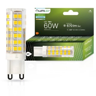 Żarówka LED G9 7W = 60W 670lm 6500K SMD 2835 360° Barwa Zimna Biała