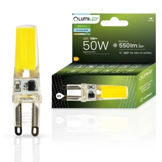Żarówka LED G9 Kapsułka 5W = 50W 550lm 6500K Zimna 360° FILAMENT