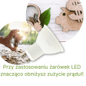 Żarówka LED GU10 9W 900lm Barwa Ciepła 3000K 120°