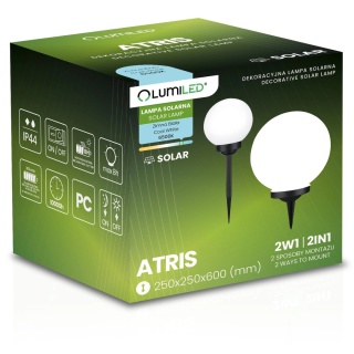 Kula Lampa Solarna Ogrodowa LED Wbijana Biała IP44 6500 25cm