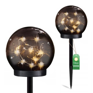Kula Lampa Solarna Ogrodowa LED Wbijana Ozdobna IP44 3000K 10cm Dymione