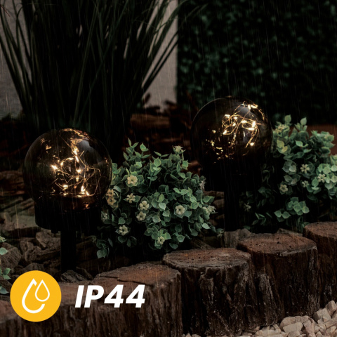 Kula Lampa Solarna Ogrodowa LED Wbijana Ozdobna IP44 3000K 10cm Dymione